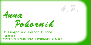 anna pokornik business card